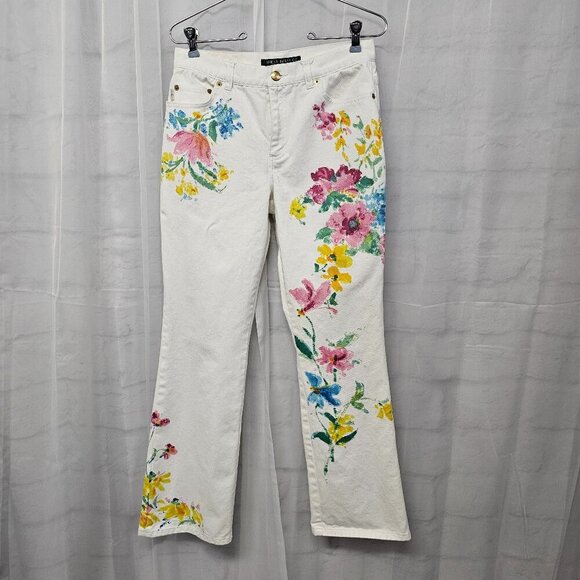 Lauren Ralph Lauren Floral Boot Cut Jeans - White - Picture 1 of 16